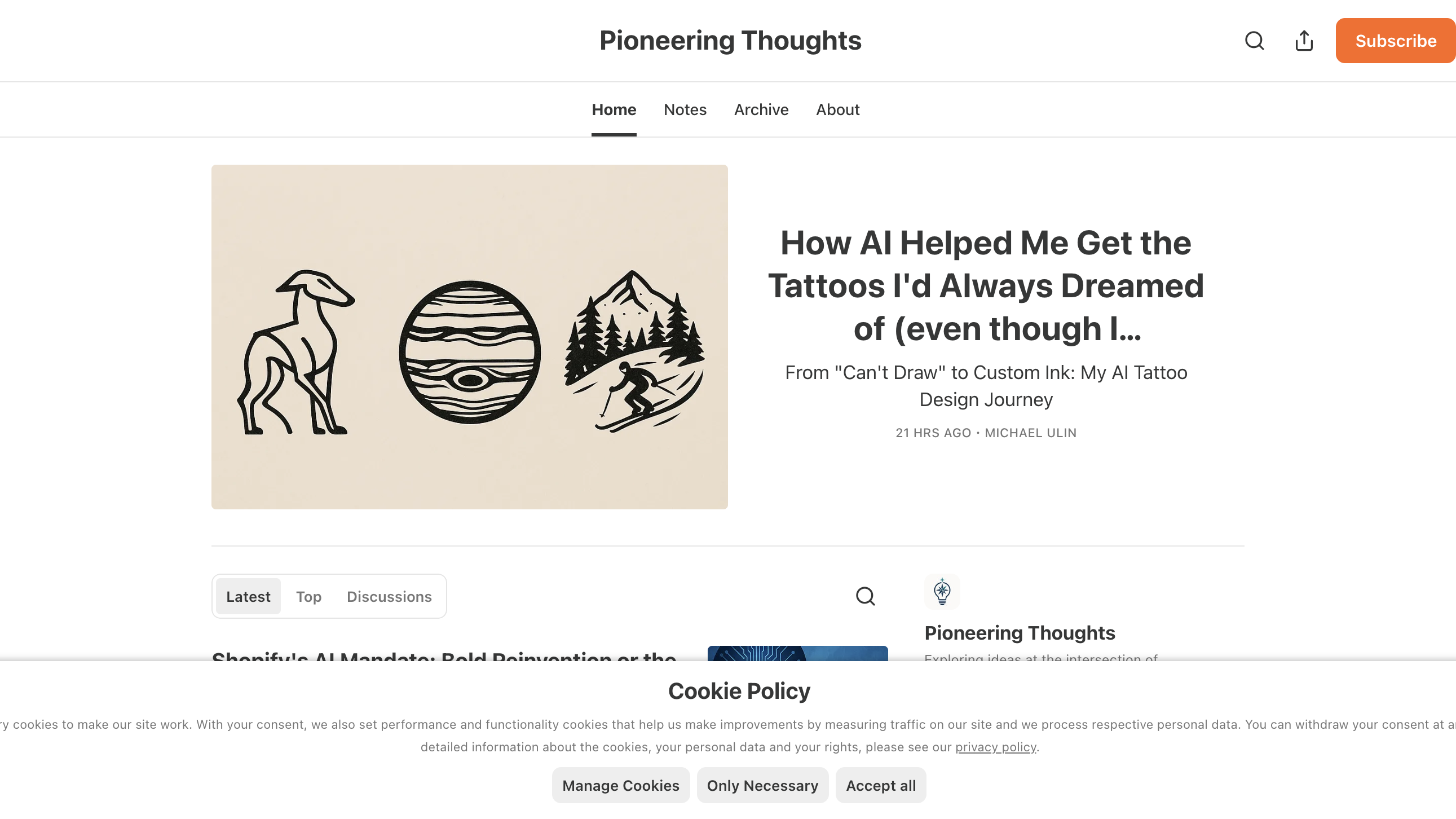 Pioneering Thoughts  homepage