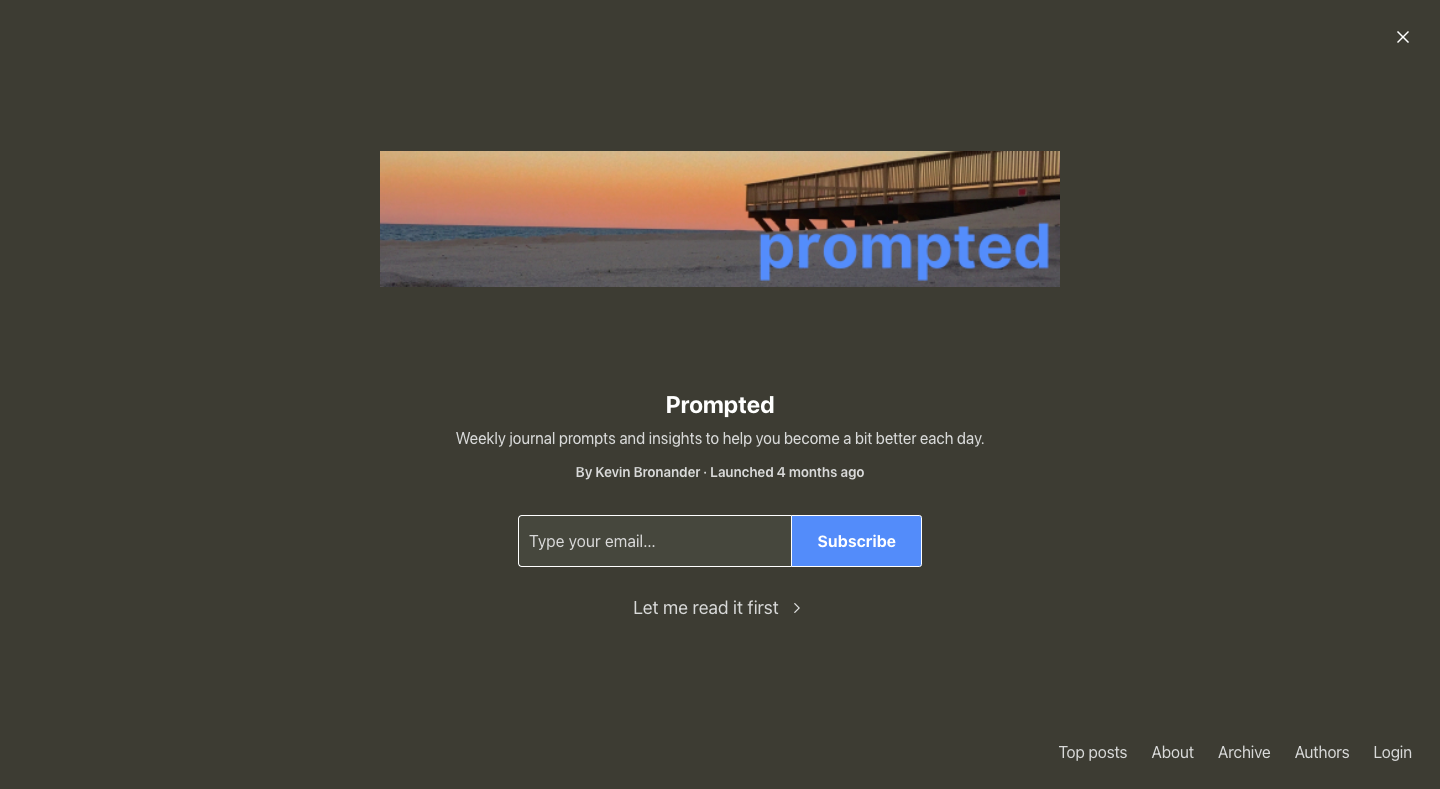 Prompted homepage