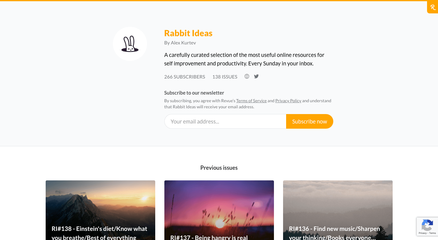 Rabbit Ideas homepage