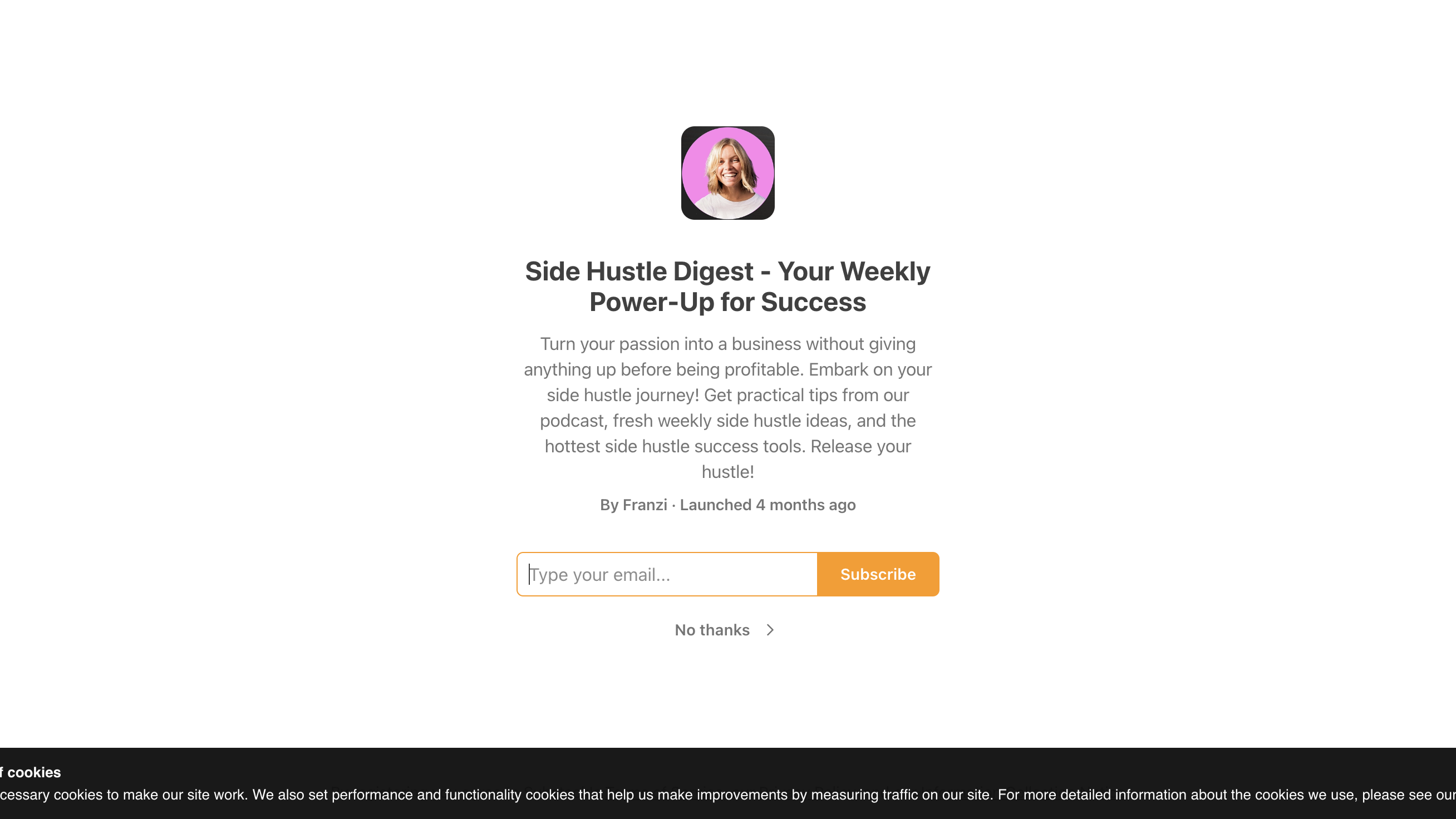 Side Hustle Digest homepage