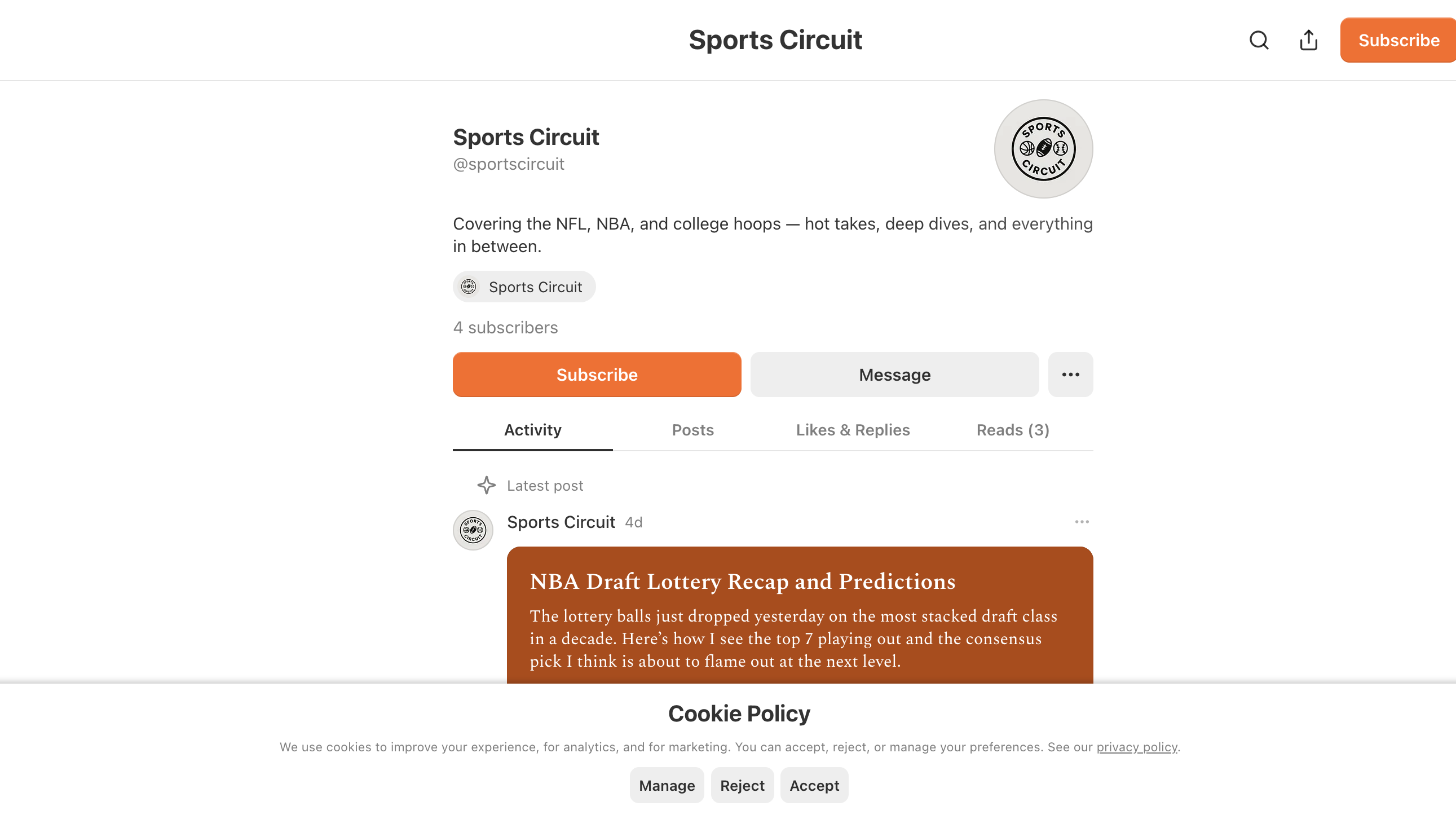 Sports Circuit  homepage
