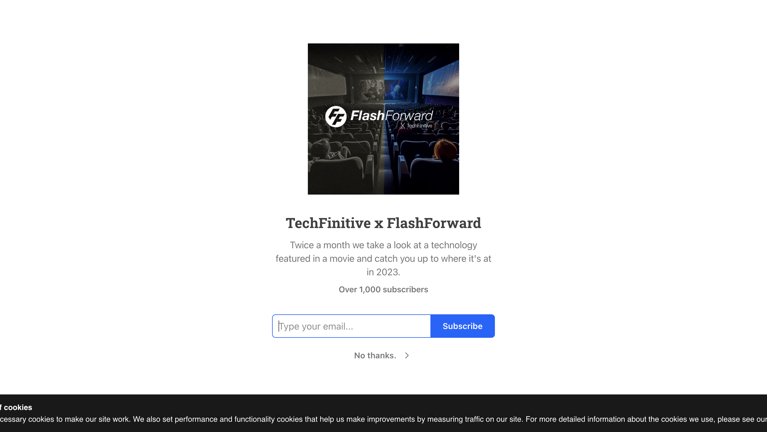 TechFinitive x FlashForward homepage