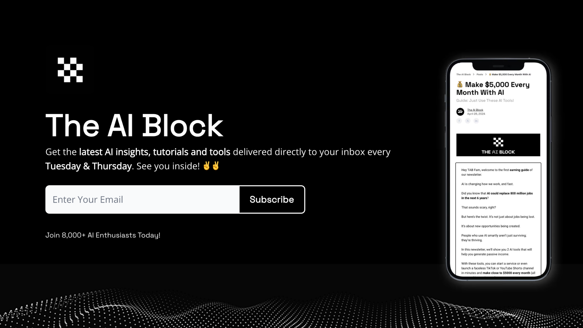 The AI Block homepage