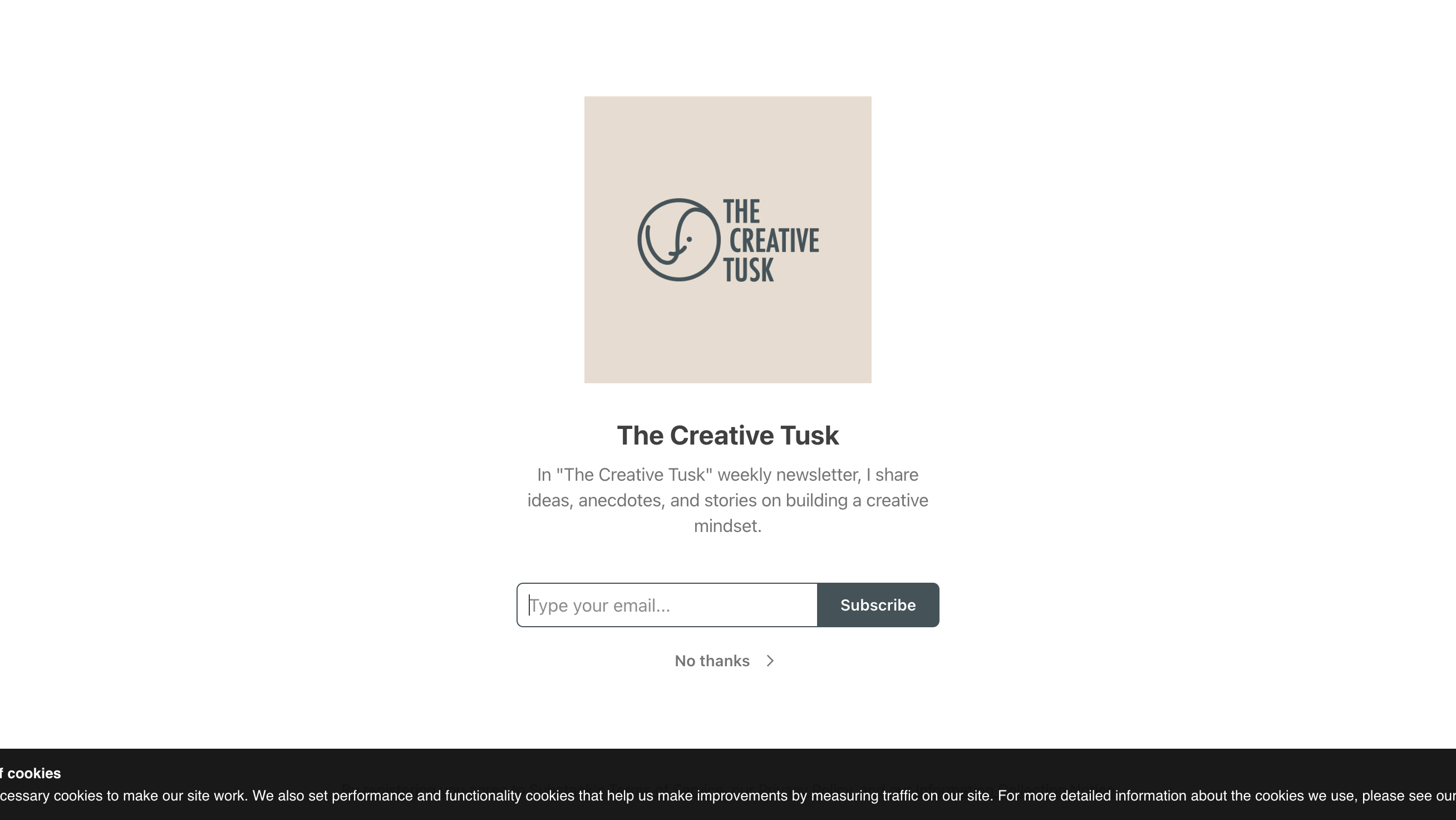 The Creative Tusk homepage
