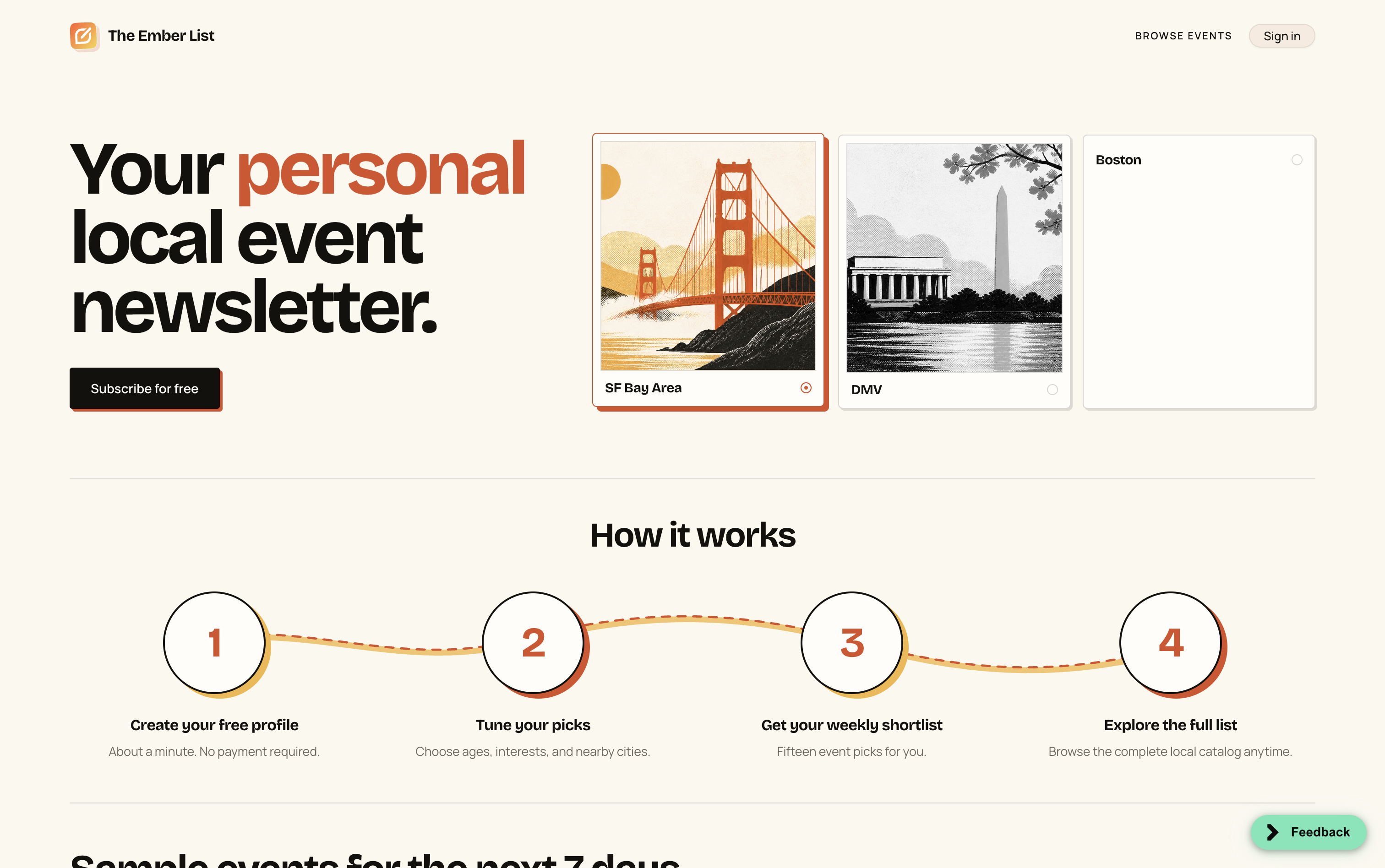 The Ember List  homepage