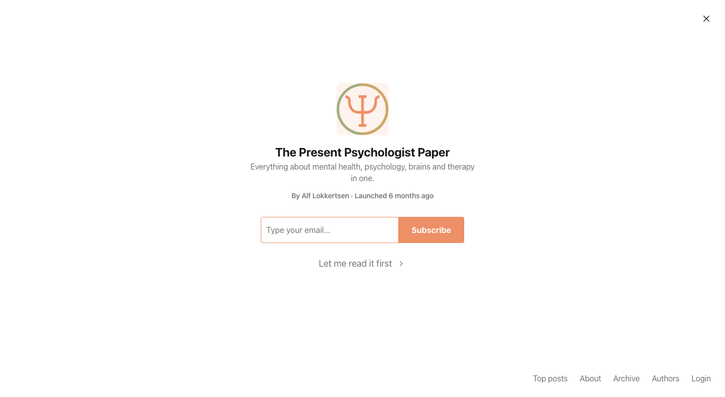 The Present Psychologist Paper homepage