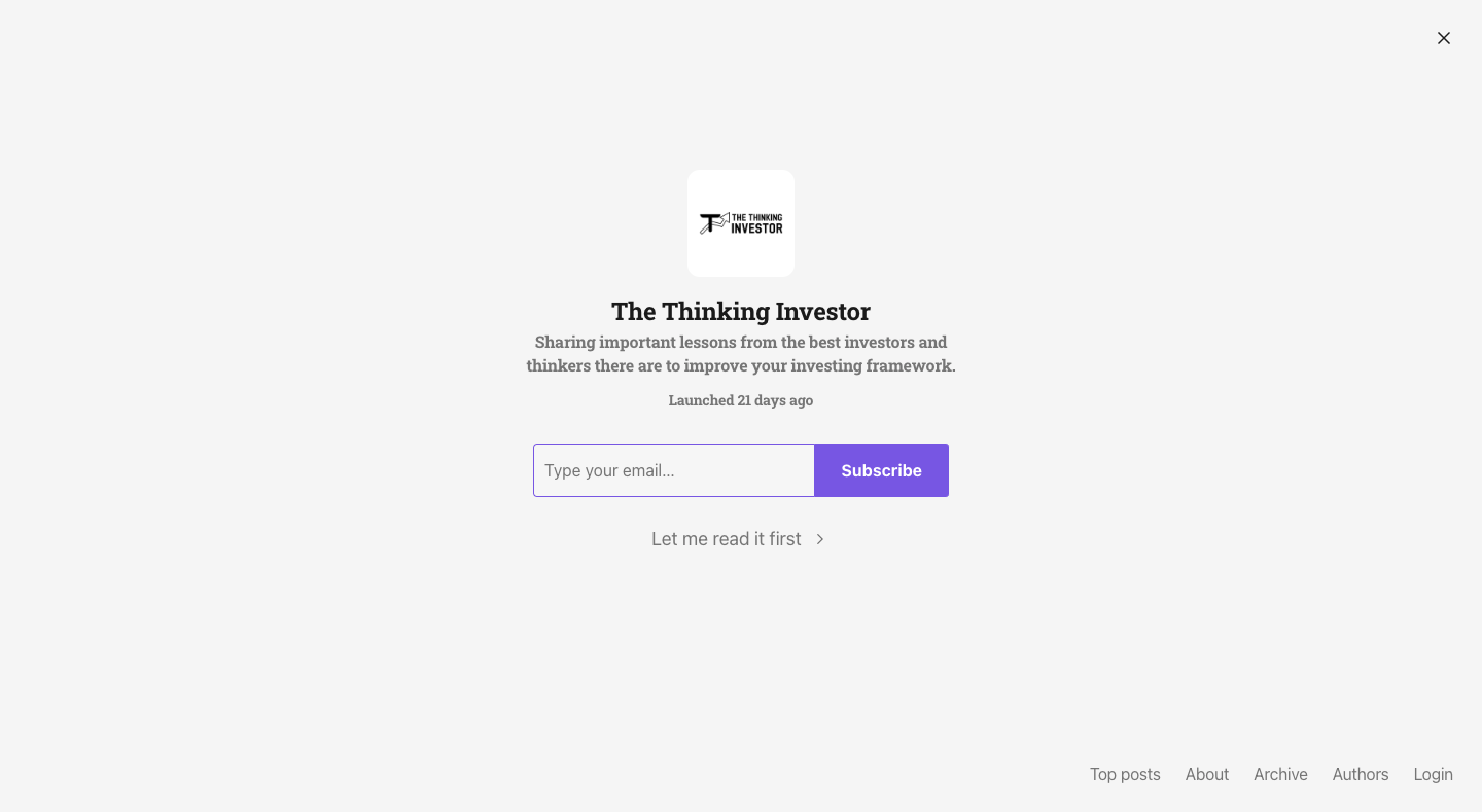 The Thinking Investor homepage