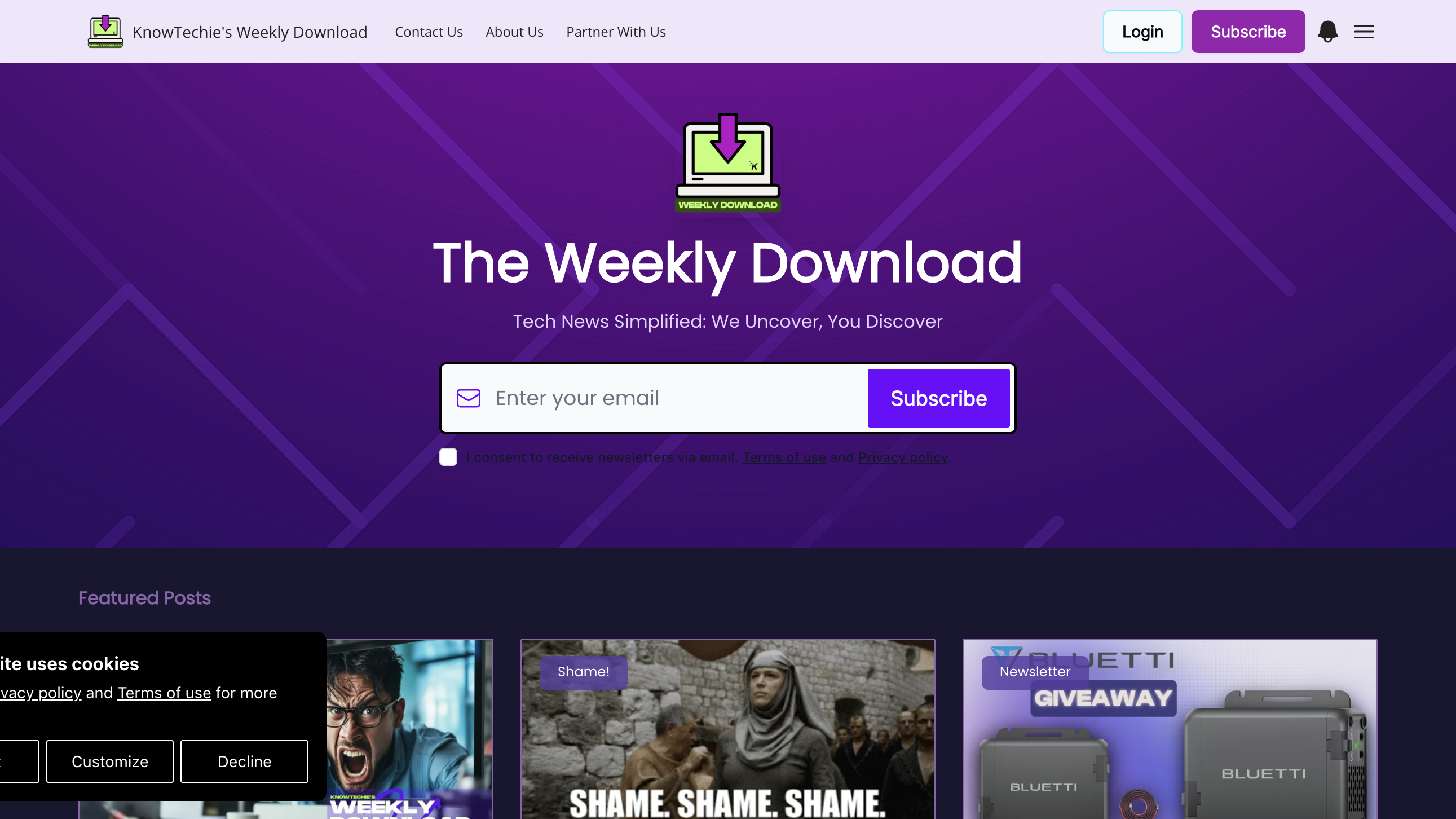 The Weekly Download homepage