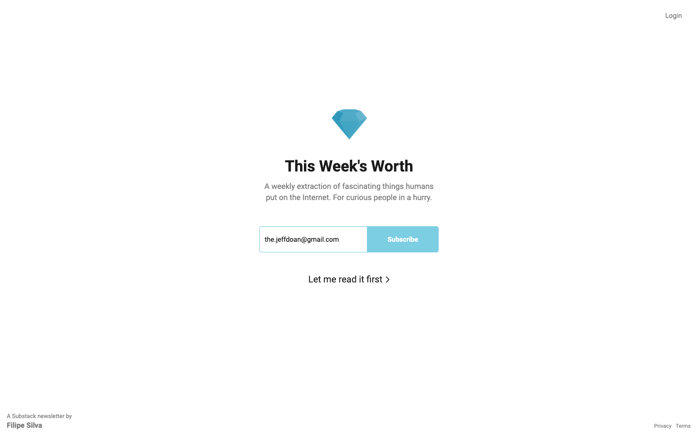 This Week’s Worth homepage
