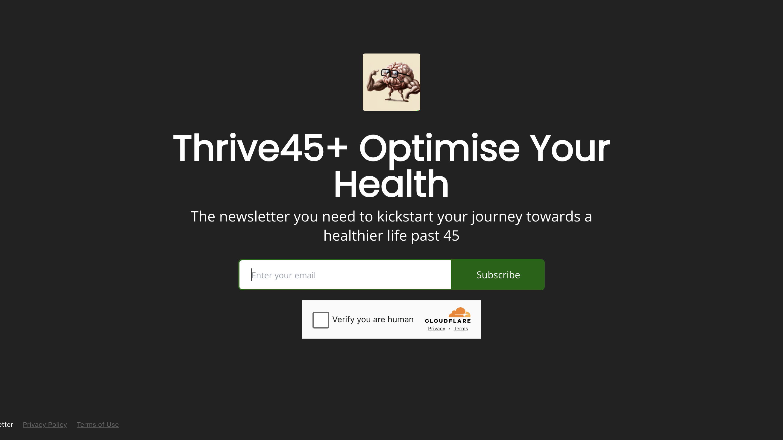 Thrive45 Optimise Your Health homepage