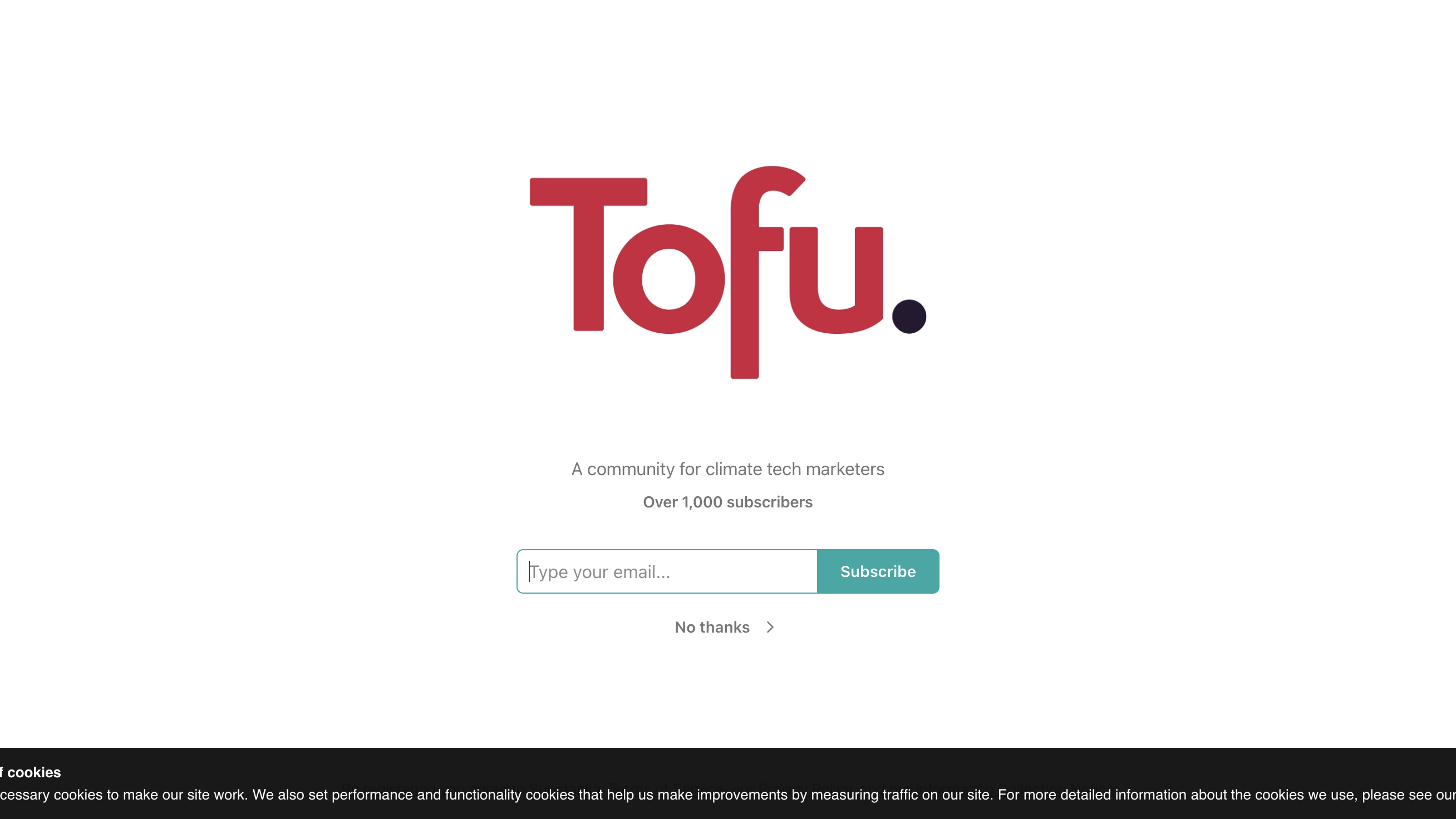 Tofu homepage