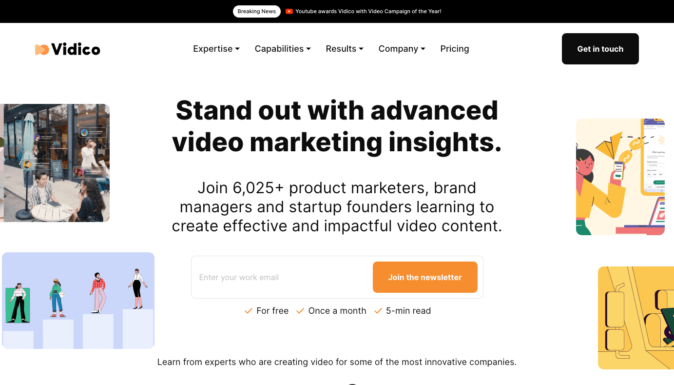 Video For Growth homepage