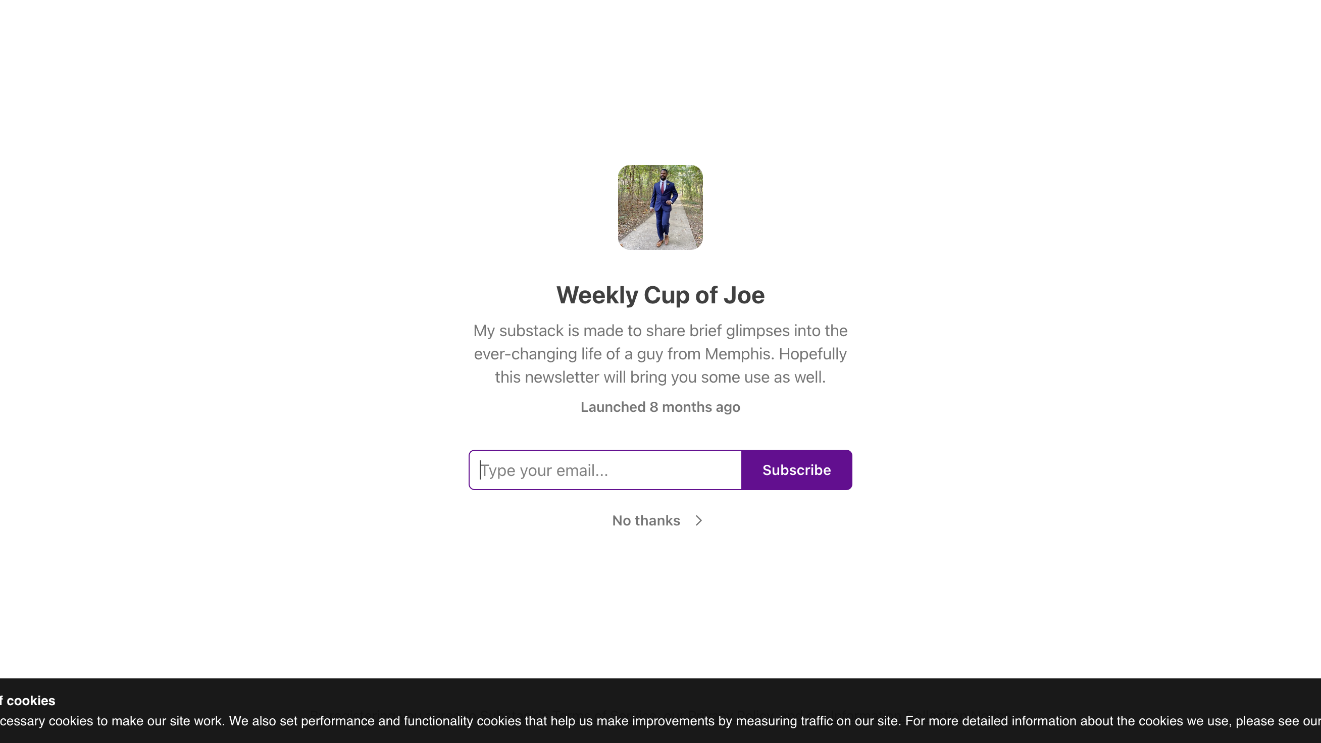 Weekly Cup of Joe homepage