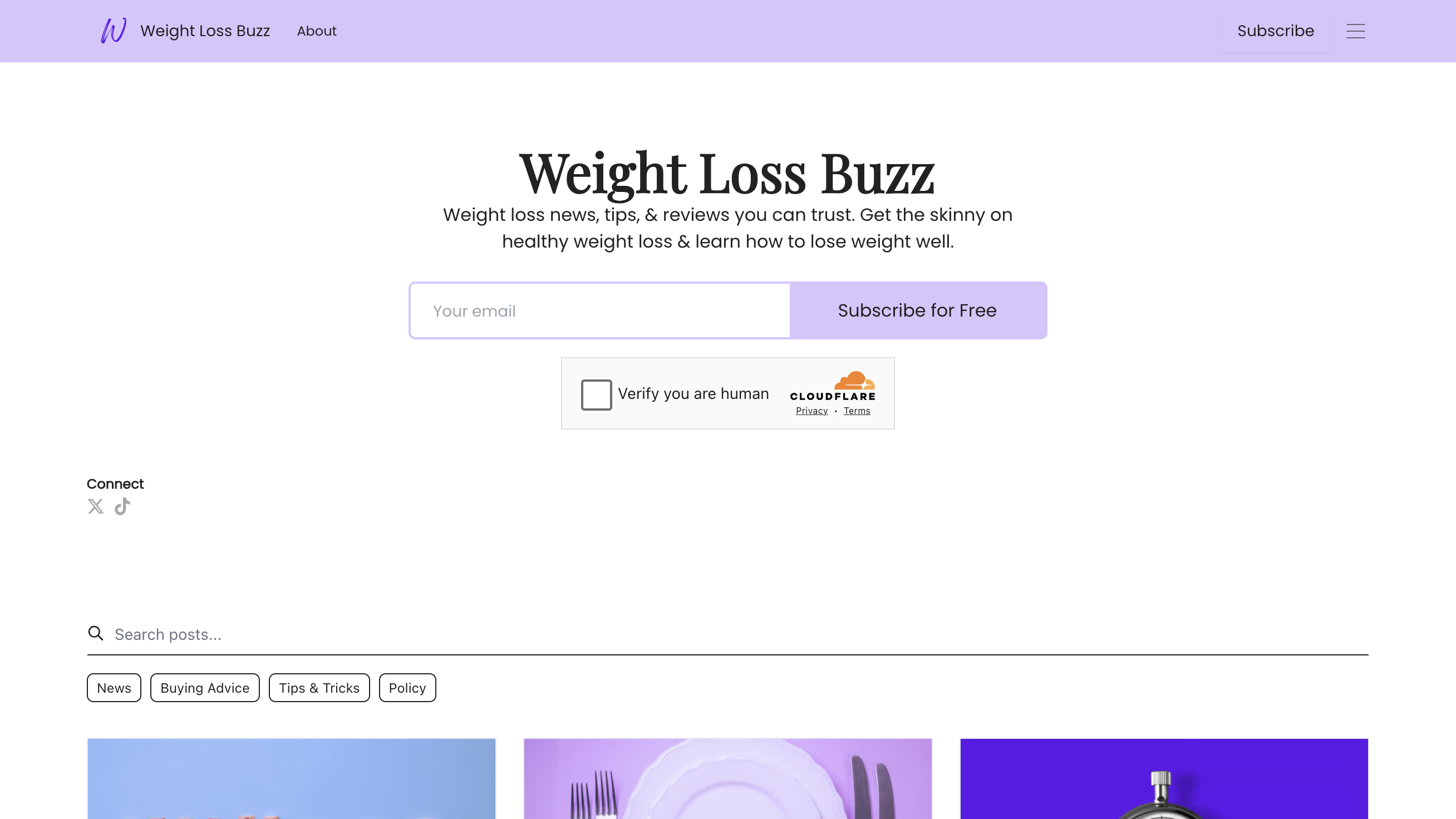 Weight Loss Buzz homepage