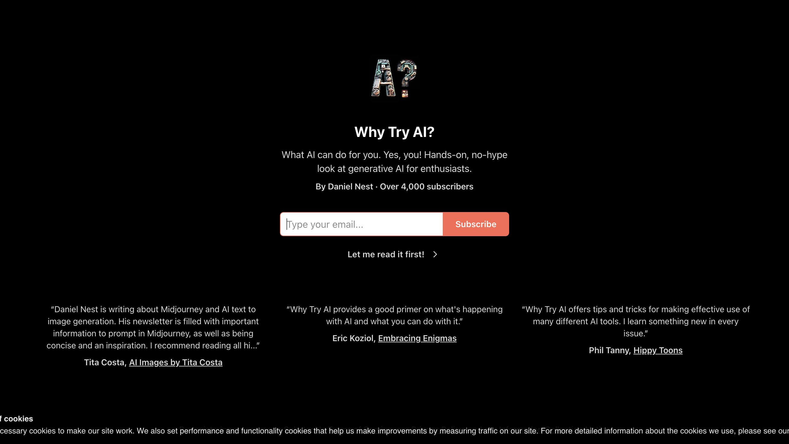 Why Try AI homepage