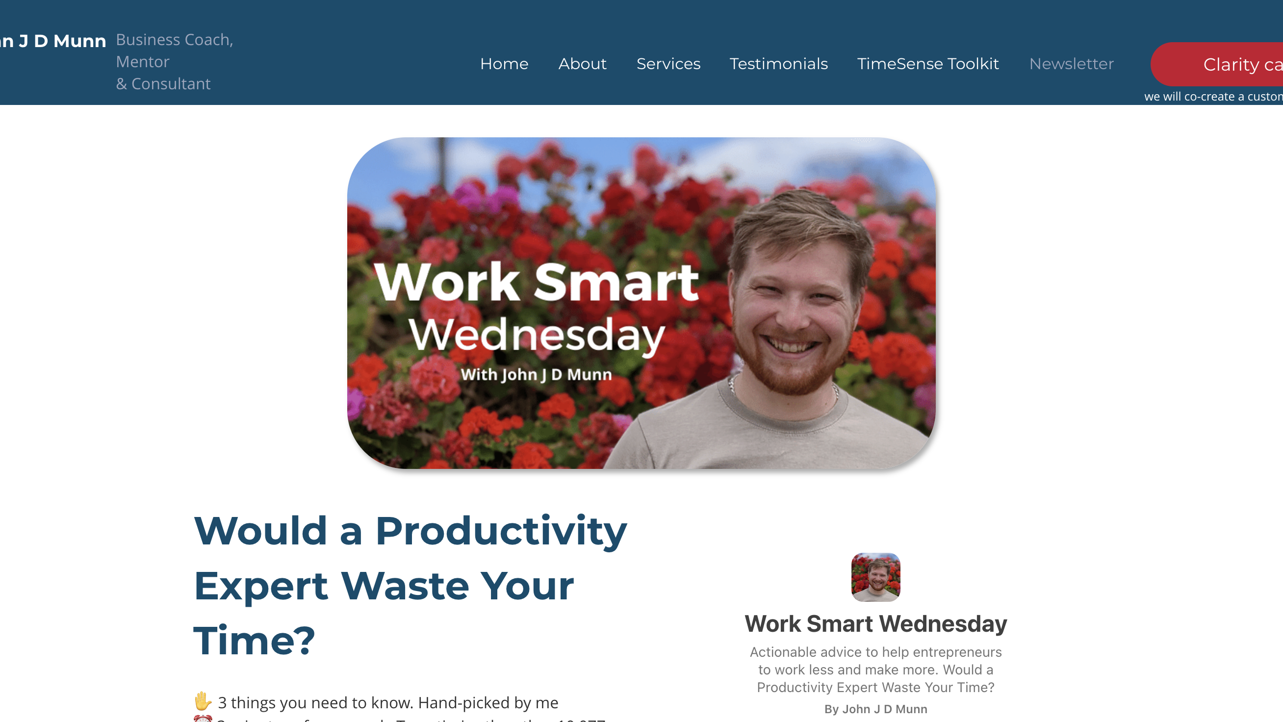 Work Smart Wednesday homepage